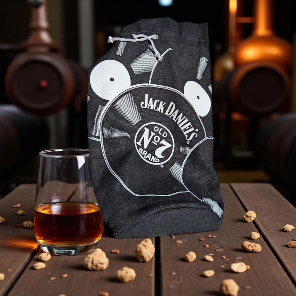 Jack Daniel's Black One Strap Backpack Drawstring Bag liquor purse bag satchel